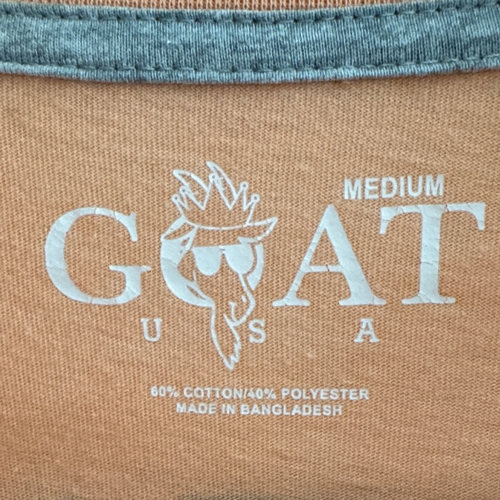 GOAT USA Peach Lazy Chillin' T-Shirt, M - Picture 4 of 5